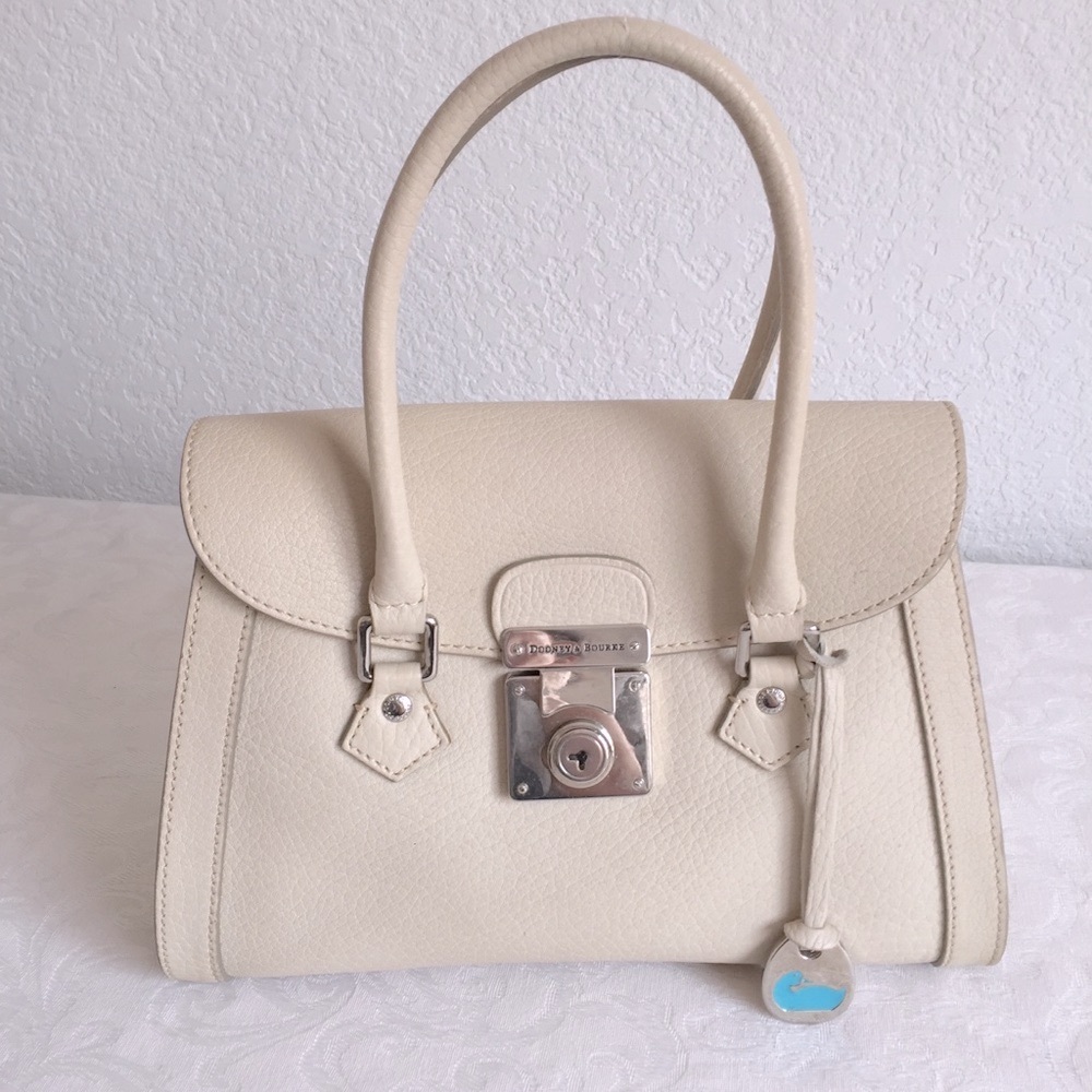 dooney & bourke taupe lock key flap bag
